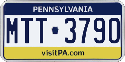PA license plate MTT3790
