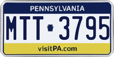 PA license plate MTT3795
