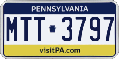 PA license plate MTT3797