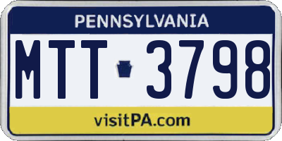 PA license plate MTT3798