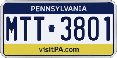PA license plate MTT3801