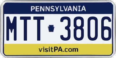PA license plate MTT3806
