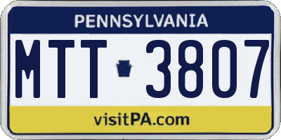 PA license plate MTT3807