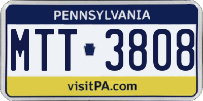 PA license plate MTT3808