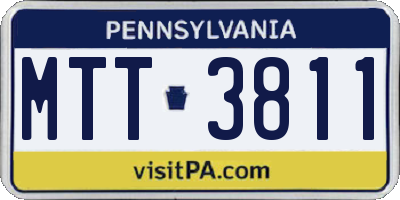 PA license plate MTT3811