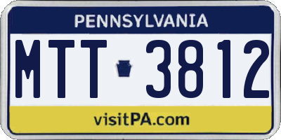 PA license plate MTT3812