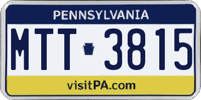 PA license plate MTT3815