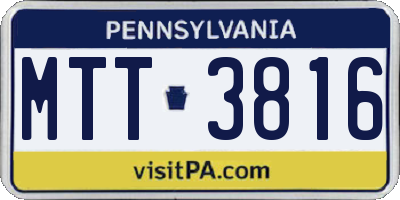 PA license plate MTT3816