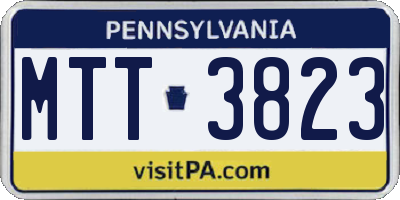 PA license plate MTT3823