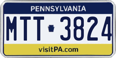 PA license plate MTT3824