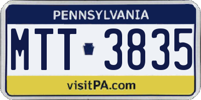 PA license plate MTT3835