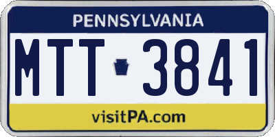 PA license plate MTT3841