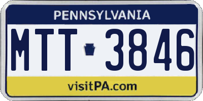 PA license plate MTT3846