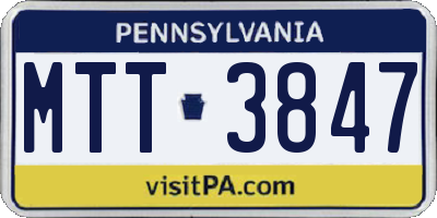 PA license plate MTT3847