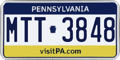 PA license plate MTT3848