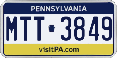 PA license plate MTT3849