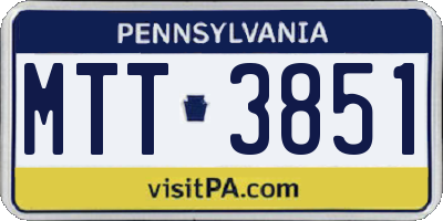 PA license plate MTT3851