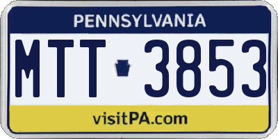 PA license plate MTT3853