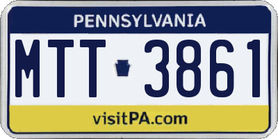 PA license plate MTT3861