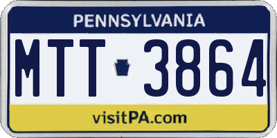 PA license plate MTT3864