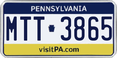 PA license plate MTT3865