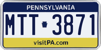 PA license plate MTT3871