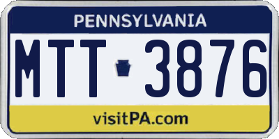 PA license plate MTT3876