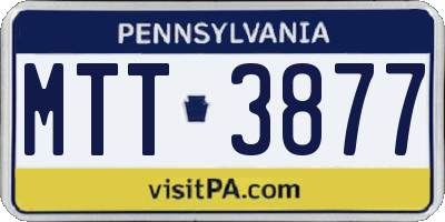 PA license plate MTT3877