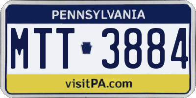 PA license plate MTT3884
