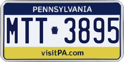 PA license plate MTT3895
