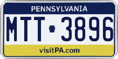 PA license plate MTT3896