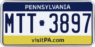 PA license plate MTT3897