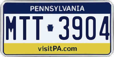 PA license plate MTT3904