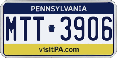 PA license plate MTT3906