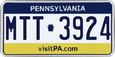PA license plate MTT3924