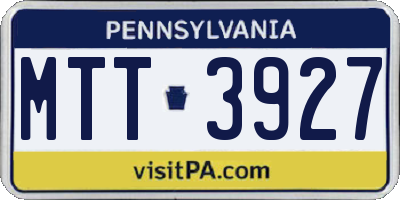 PA license plate MTT3927