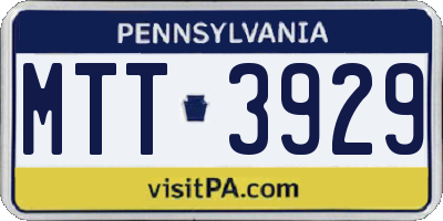 PA license plate MTT3929