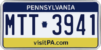 PA license plate MTT3941