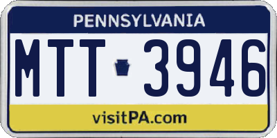 PA license plate MTT3946