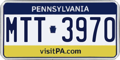 PA license plate MTT3970