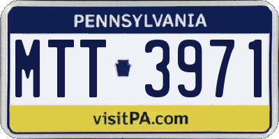 PA license plate MTT3971