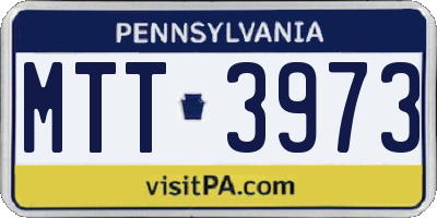 PA license plate MTT3973