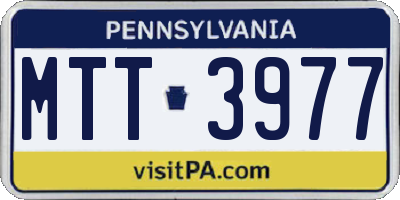 PA license plate MTT3977