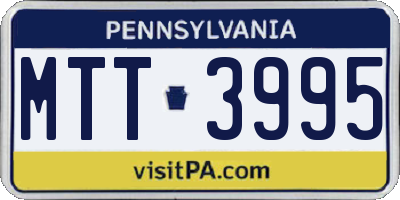PA license plate MTT3995