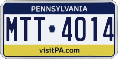 PA license plate MTT4014