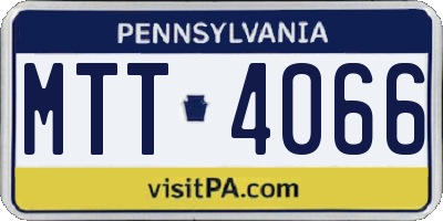 PA license plate MTT4066