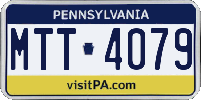 PA license plate MTT4079