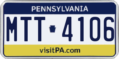 PA license plate MTT4106