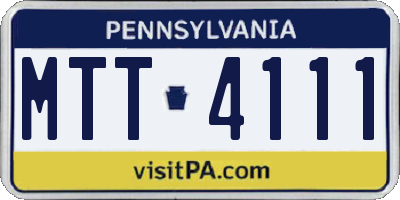 PA license plate MTT4111