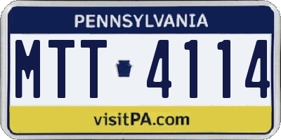 PA license plate MTT4114